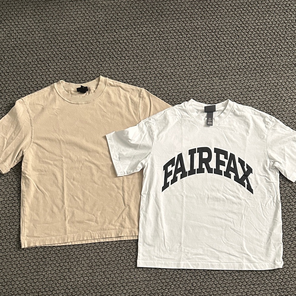 H&M Fairfax White and Beige T-Shirts